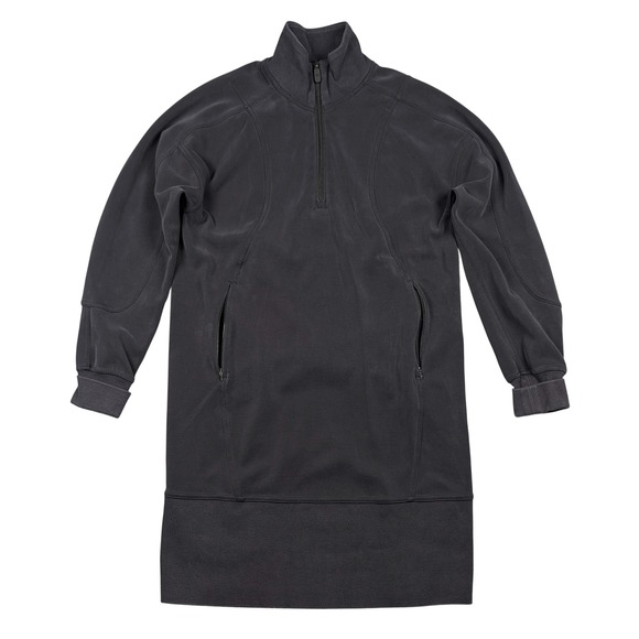 Lululemon Dresses & Skirts - Lululemon Softstreme Dress Women 2 Dark Gray 1/2 Zip Long Sleeve Pockets Mini‎